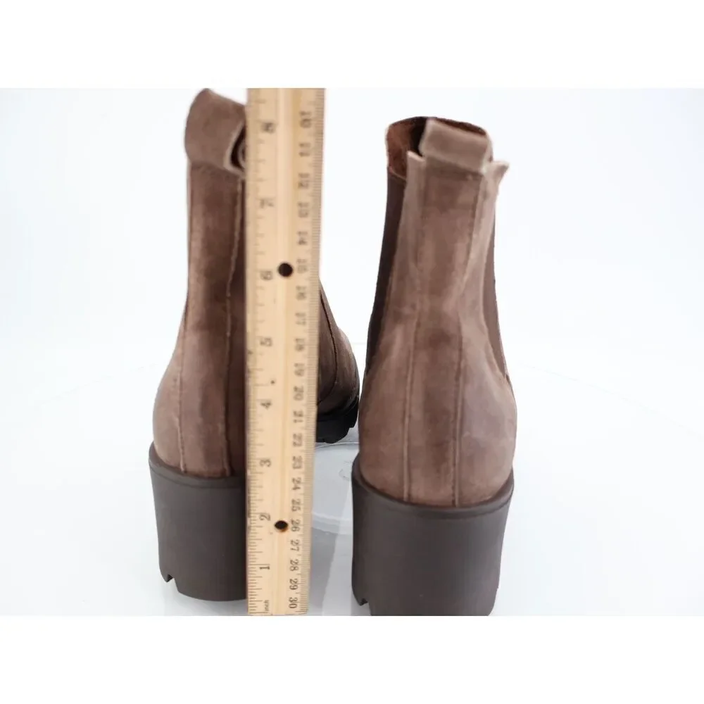 Born Graci Chelsea Boot Size 11 M Lug Sole Brown Leather Block Heel Pull on